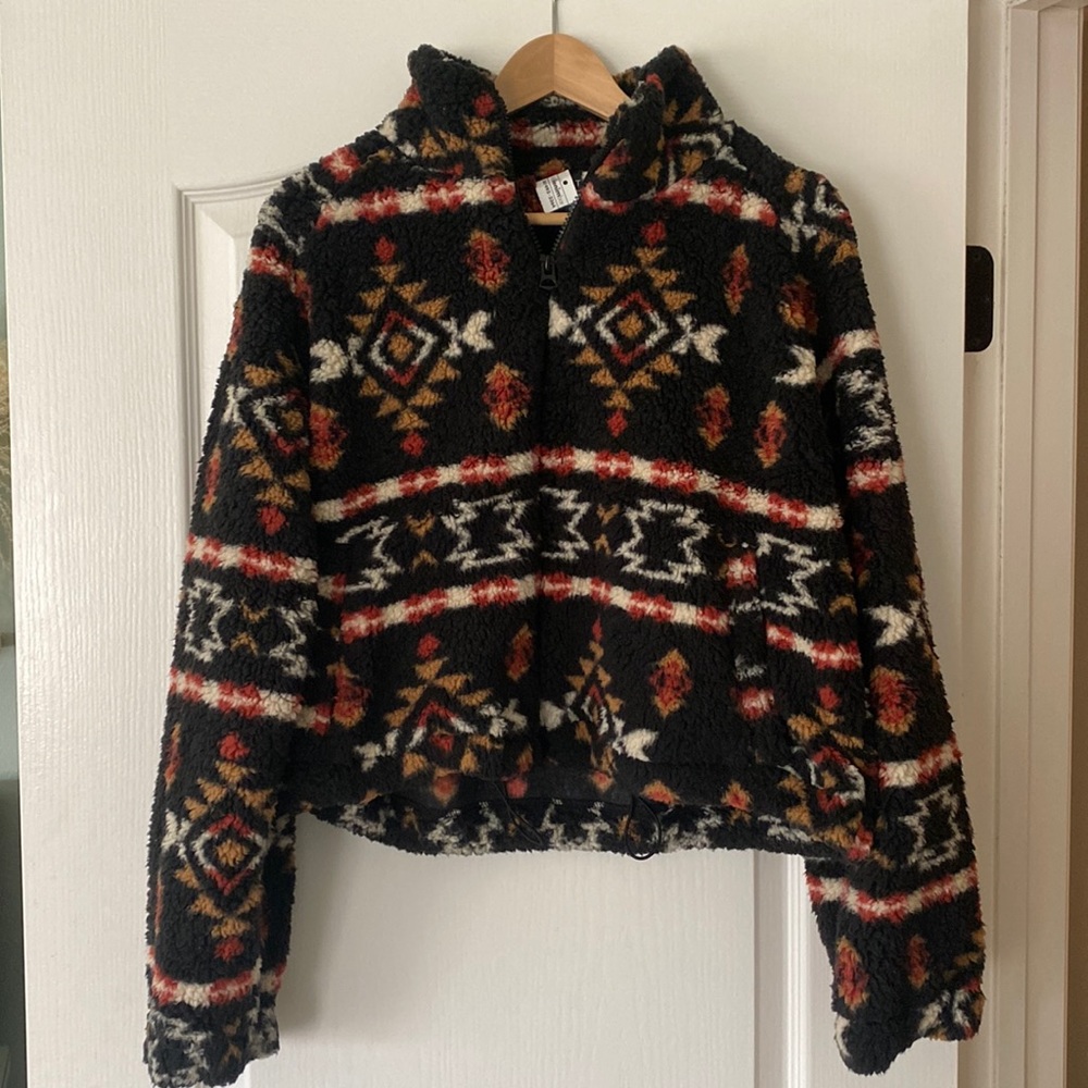 The Denim Bar Fleece Zip-Up Sweater